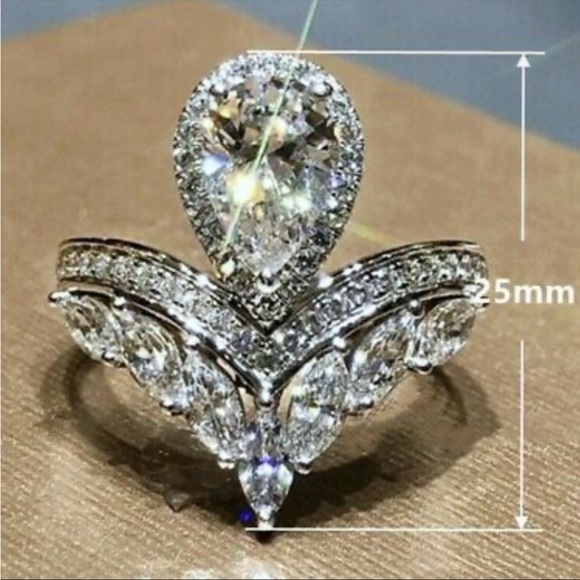 New Gorgeous 925 Sterling silver Diamond Ring - Picture 6 of 10